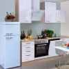 Flex-Well Exclusiv Küchenzeile Valero 220 cm Hochglanz Weiß-Sonoma Eiche