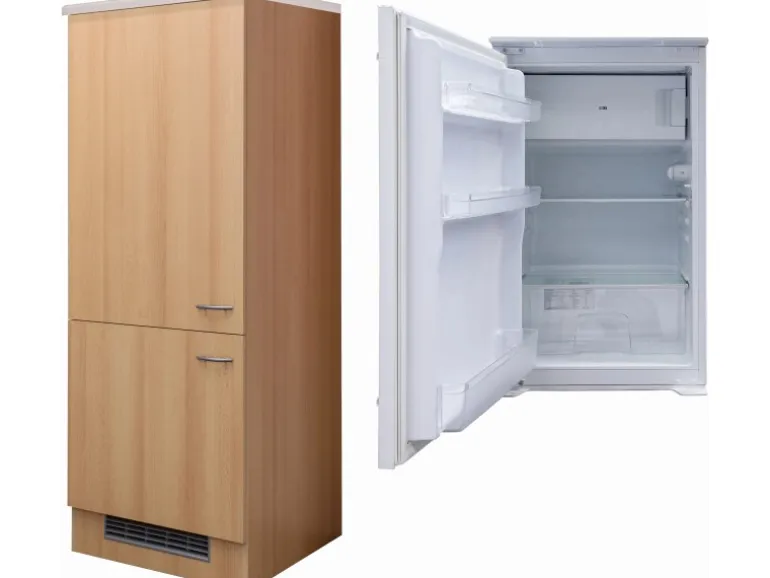 Flex-Well Exclusiv Kühlschrank-Umbau Nano mit Kühlschrank PKM KS 120.4A+ EB