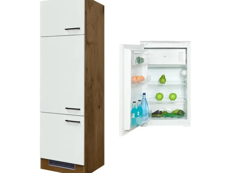 Flex-Well Exclusiv Kühlschrank-Einbauschrank Vintea mit Kühlschrank EEK: F