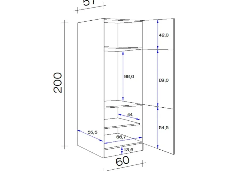 Flex-Well Exclusiv Kühlschrank-Einbauschrank Morena mit Kühlschrank EEK: E
