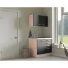 Flex-Well Exclusiv Miniküche Lara 100 cm Anthrazit - San Remo Eiche