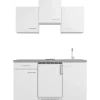 Flex-Well Exclusiv Singleküche Joelina 150 cm Weiß matt - Beton Grau