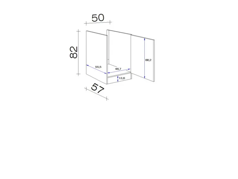 Flex-Well Exclusiv Spülenschrank SPU 50 Lund 50cm Lichtgrau glänzend-Rauchgrau