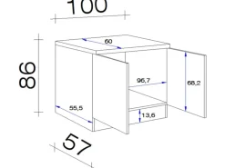 Flex-Well Exclusiv Spülenunterschrank Orlando 100 cm Kaschmir Glanz-Sonoma Eiche