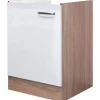 Flex-Well Exclusiv Spülenunterschrank Valero 50cm Hochglanz Weiß-Sonoma Eiche