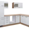 Flex-Well Exclusiv Winkelküche Valero 280 cm ohne E-Geräte Hochglanz Weiß