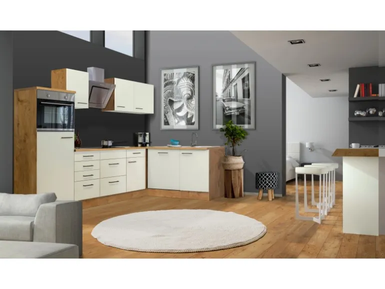Flex-Well Exclusiv Winkelküche Vintea 280x170 cm Magnolia-Lancelot Oak