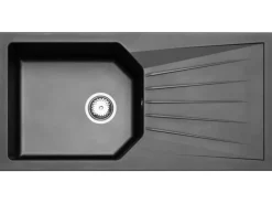 Flex-Well Exclusiv Winkelküche Lund 280 x 170 cm Lichtgrau glänzend-Rauchgrau