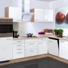 Flex-Well Exclusiv Winkelküche Valero 280x170 cm Hochglanz Weiß-Sonoma Eiche NB