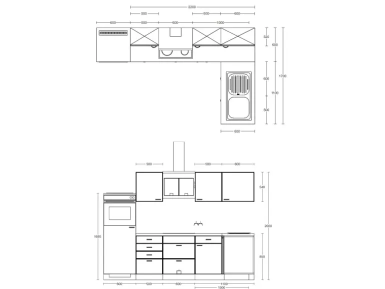 Flex-Well Exclusiv Winkelküche Lund 280 x 170 cm Lichtgrau glänzend-Rauchgrau