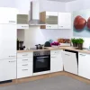 Flex-Well Exclusiv Winkelküche Valero 280 cm Hochglanz Weiß-Sonoma Eiche