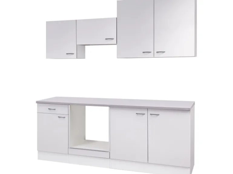Flex-Well Küchenzeile 210 cm ohne E-Geräte Wito Weiß