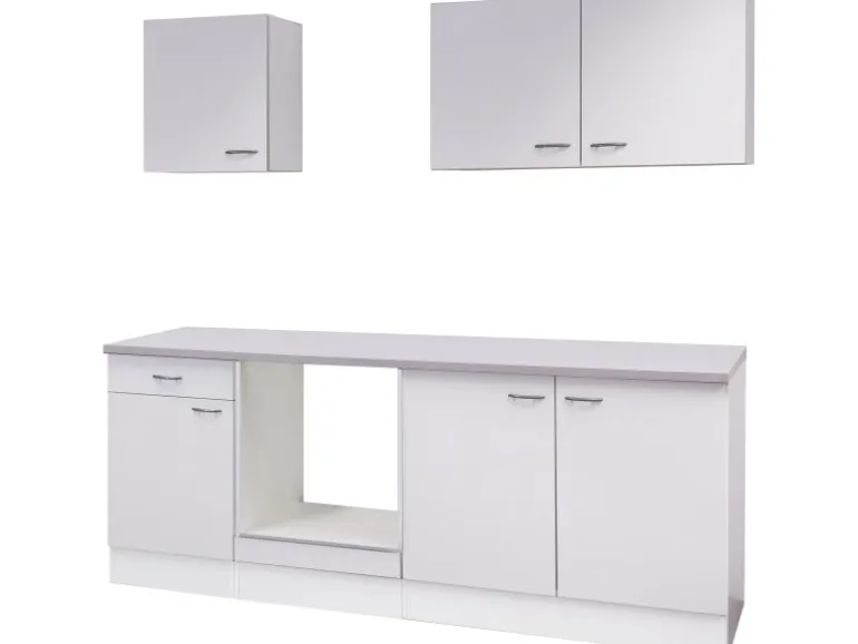 Flex-Well Küchenzeile 210 cm ohne E-Geräte Wito Weiß