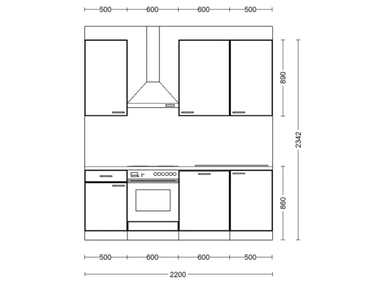 Flex-Well Küchenzeile Joelina 220 cm Weiß