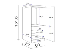 Flex-Well Küchenzeile Lara 270 cm Anthrazit San Remo Eiche hell
