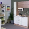 Flex-Well Singleküche 130 cm Florida Weiß-Sonoma Eiche