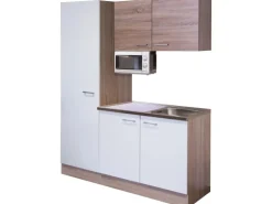 Flex-Well Singleküche 150 cm Florida Weiß-Sonoma Eiche