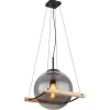 Globo Hängeleuchte Leona Schwarz Ø 30 cm