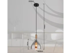 Globo Hängeleuchte Mattea Schwarz Ø 20 cm