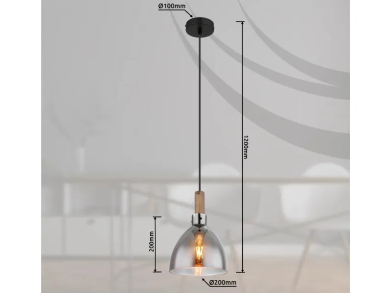 Globo Hängeleuchte Mattea Schwarz Ø 20 cm