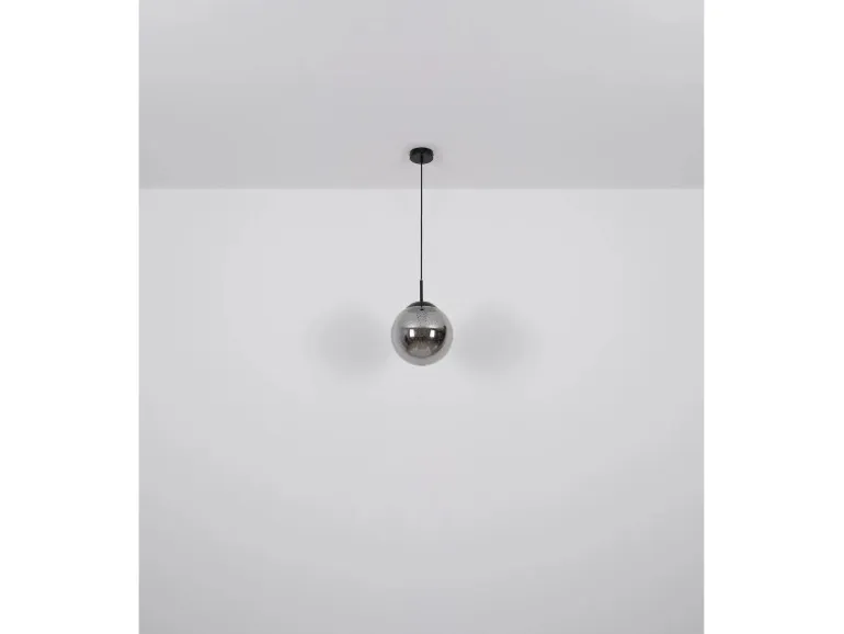 Globo Hängeleuchte Samos Schwarz/Rauchfarben Ø 20 cm
