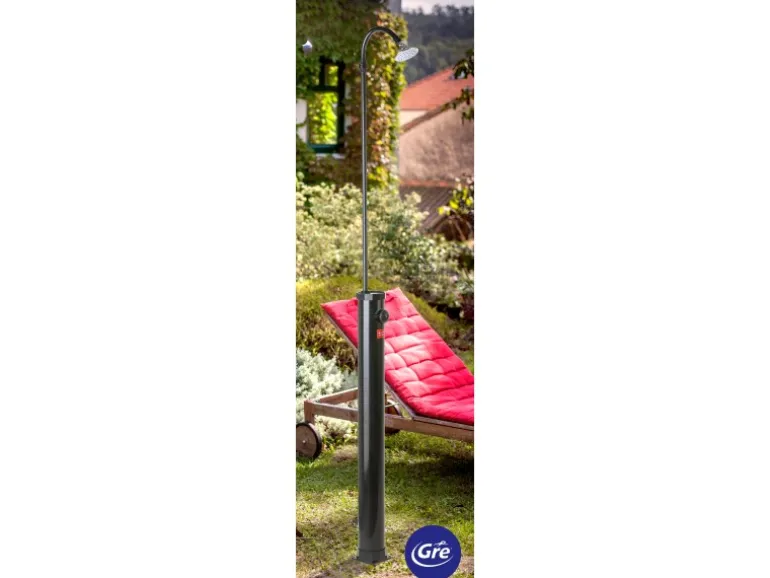 Gre Solardusche Schwarz aus PVC 9 l Schwarz