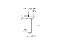 Grohe Deckenauslass Rainshower Chrom Länge 154 mm
