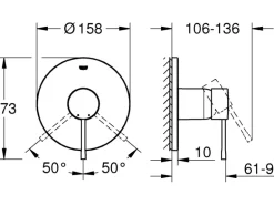 Grohe Einhand-Brausebatterie Essence Cool Sunrise für Unterputz