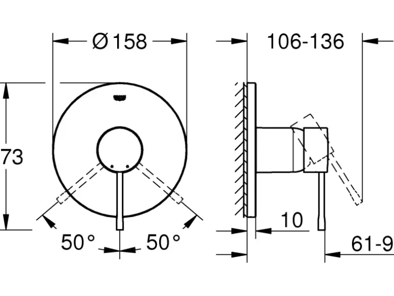 Grohe Einhand-Brausebatterie Essence Cool Sunrise für Unterputz