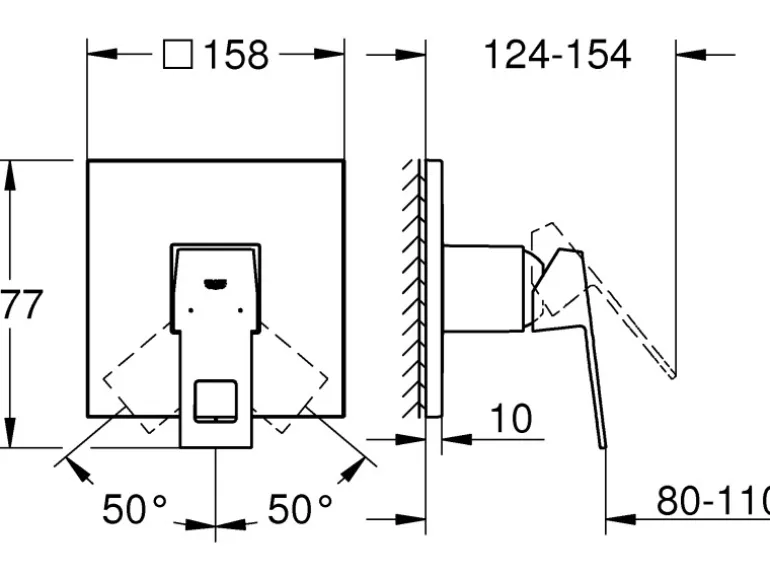 Grohe Einhand-Brausebatterie Eurocube Chrom