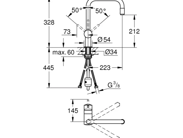 Grohe Einhand-Spültischbatterie Minta Chrom 12,5mm (1/2") U-Auslauf