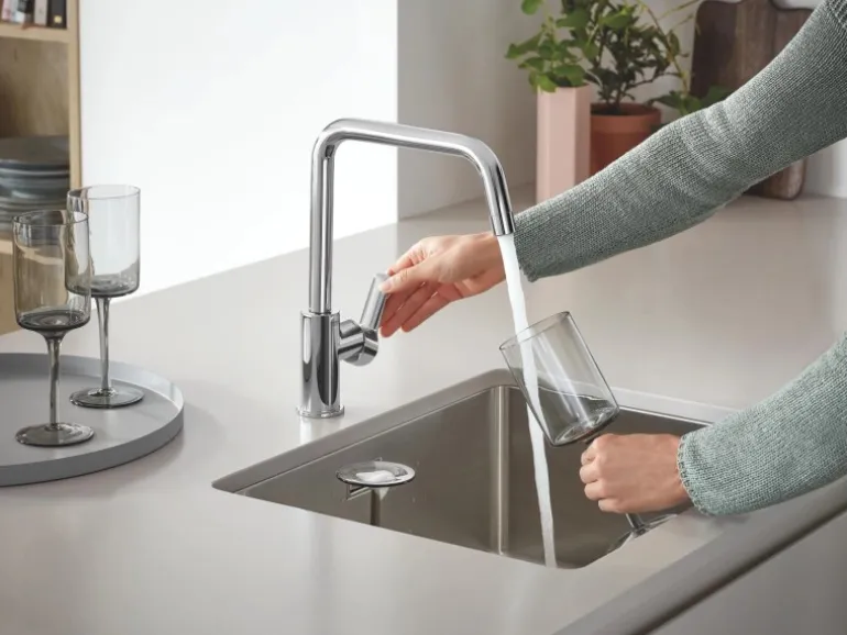 Grohe Einhand-Spültischbatterie Start 1/2" Niederdruck mit hohem Auslauf Silber