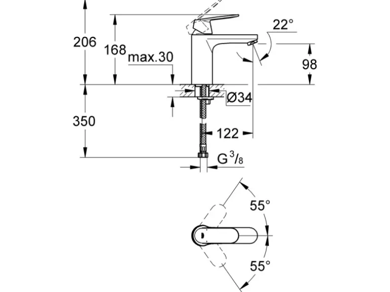 Grohe Einhand-Waschtischbatterie Eurosmart C M-Size Chrom