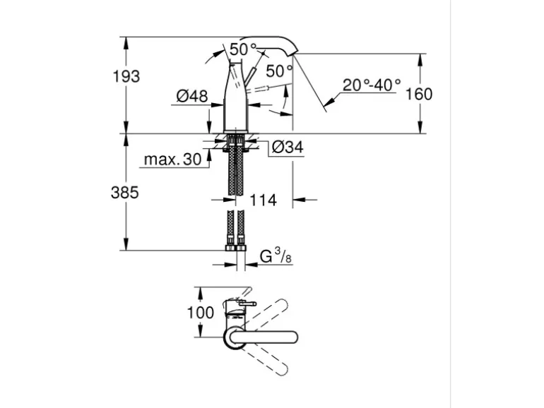 Grohe Einhand-Waschtischbatterie Essence M-Size Chrom
