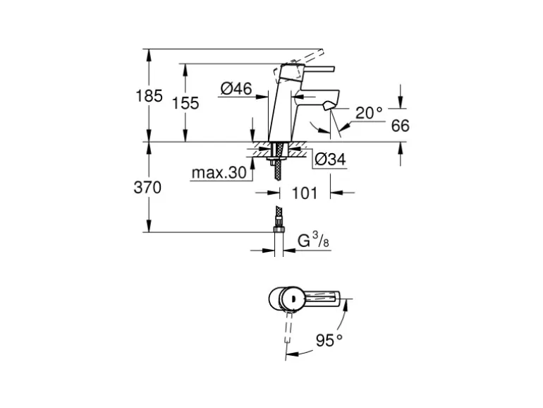 Grohe Einhand-Waschtischbatterie Concetto S-Size