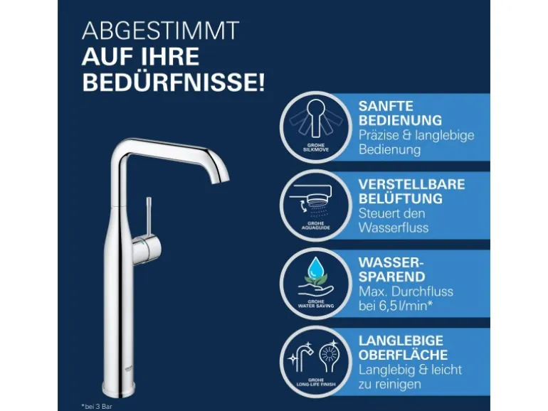 Grohe Einhand-Waschtischbatterie Essence XL-Size Chrom