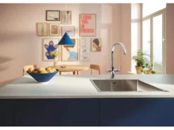 Grohe Küchenarmatur-Set Blue Pure Start Curve mit Mini Aktivkohlefilter Silber