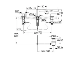 Grohe 3-Loch-Waschtischbatterie Eurostyle Cosmopolitan Chrom