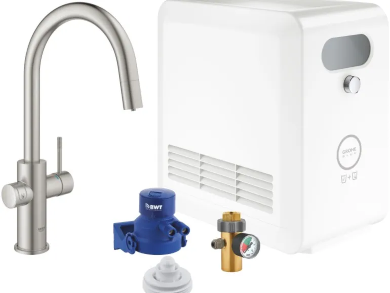 Grohe Mono Armatur Set Blue Professional Supersteel