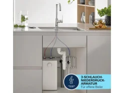 Grohe QuickFix Küchenarmatur Get Chrom Niederdruck mit schwenkbarem Rohrauslauf