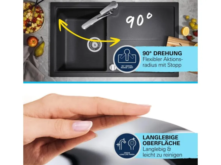 Grohe QuickFix Spültischarmatur Start Chrom mit ausziehbarer Dualbrause