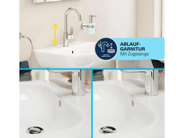 Grohe QuickFix Waschtischarmatur Einhebelmischer Start Alira Chrom L
