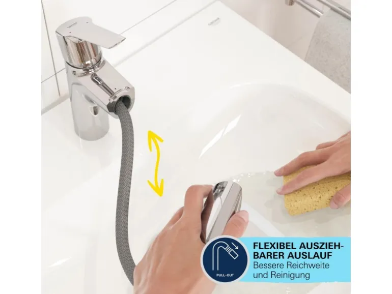 Grohe QuickFix Waschtischarmatur Start M herausziehbarer Auslauf 32 mm (1 1/4")