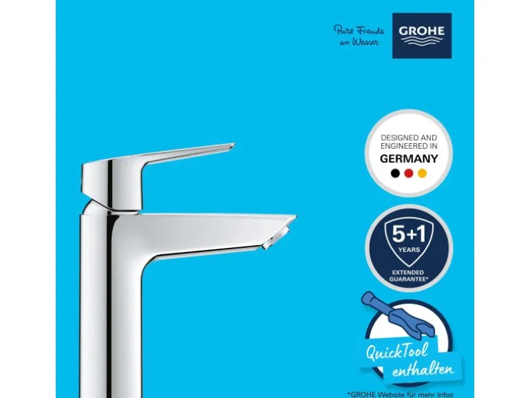 Grohe QuickFix Waschtischarmatur Start M-Size Push-open Ablaufgarnitur 1 1/4"
