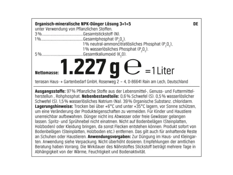GROW by OBI BIO Garten- und Gemüse-Dünger, 1l