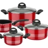 GSW Kochtopf Set Milano Color 4 Teilig Rot