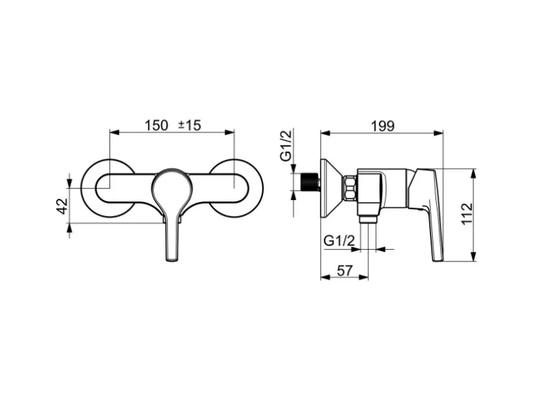 Hansa Brausebatterie Einhebelmischer Paleno 5647 Chrom