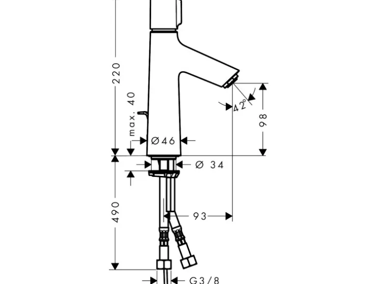 Hansgrohe Einhebel-Waschbeckenarmatur Talis Select S 100mm mit Zugstangen-Abl.