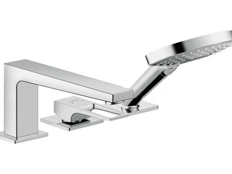 Hansgrohe 3-Loch Einhebel-Wannenrandarmatur Metropol m. Bügelgriff und Secuflex