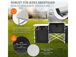 Hauki Camping Küche Schwarz Campingschrank Faltbar mit Tragetasche